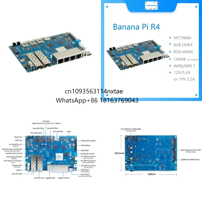 Bananapi Bpi R4 Wifi 7 - 2026 Heet! Banana Pi BPI R4
